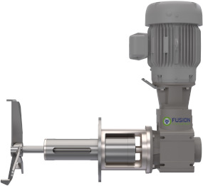 Almost any Fusion side entry mixer can be designed as magnetically driven.  Bearing frame in-tank required to support shaft. Speeds from 175RPM to 480 RPM, power from 1/3HP-250HP
