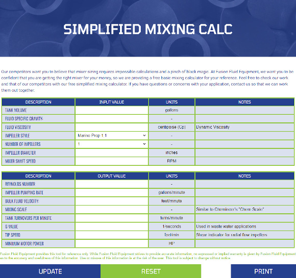 Simplified Mixing Calc Screenshot